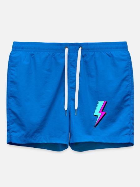 Psychedelic Neon Lightning - Swim Trunks - cobalt blue
