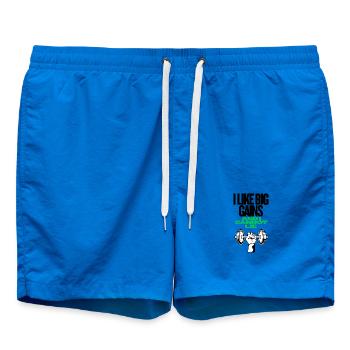 Chemise de sport drôle Big Gains - Short de bain - cobalt blue - Devant - AI Model Male 185 light (185cm)
