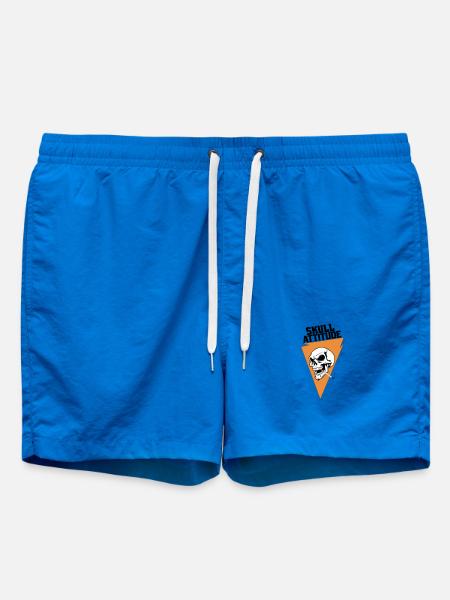 Rebel Skull with Triangle Cigarette - Swim Trunks - cobalt blue