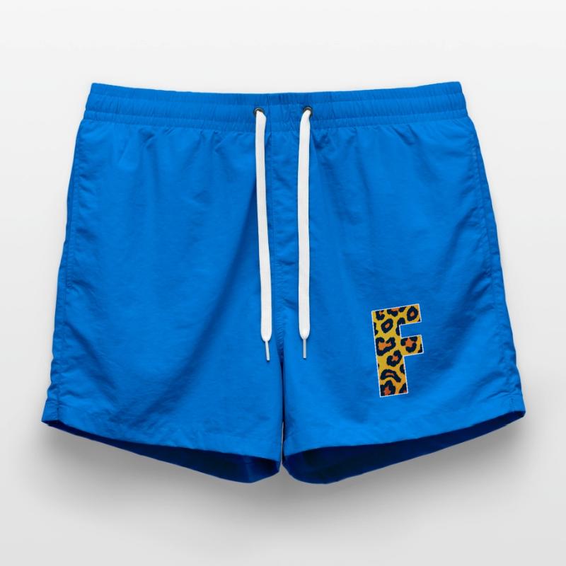 Leopard Effect Fire Orange Pattern Swim Trunks