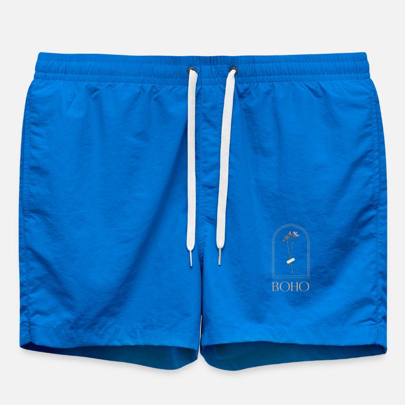 Boho flower bouquet in arch frame - Swim Trunks - cobalt blue