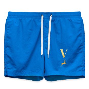 Buchstabe v goldener Hirsch - Geschenkidee - Badeshorts - Cobalt blue - Vorne