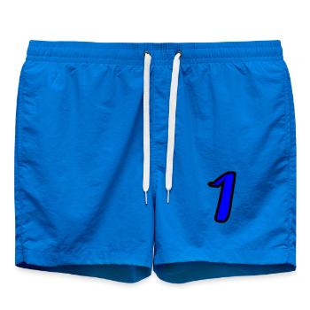 1. 1 AN. 1er ANNIVERSAIRE. ANNIVERSAIRE 1 AN - Short de bain - cobalt blue - Devant - AI Model Male 185 light (185cm)