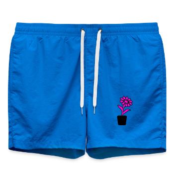 Flower - Swim Trunks - cobalt blue - Front - AI Model Male 185 light (185cm)