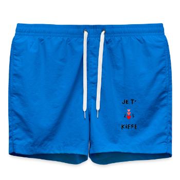 VALENTINE'S DAY. Bachelorette party. I LOVE YOU. I LOVE YOU. LOVE - Swim Trunks - cobalt blue - Front - AI Model Male 185 light (185cm)