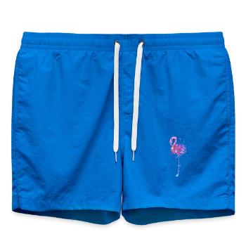 Flamingo Splash Art - Swim Trunks - cobalt blue - Front - AI Model Male 185 light (185cm)