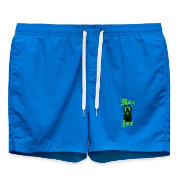 Mary Jane — Blackletter Stoner-Street-Rebellin - Badeshorts - Cobalt blue - Vorne - AI Model Male 185 light (185cm)
