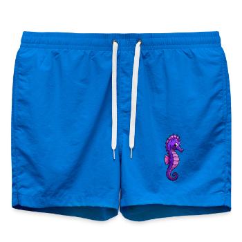 Purple Seahorse Cartoon - Swim Trunks - cobalt blue - Front