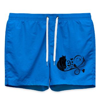 Cheval avec coeur Amoureux des chevaux Propriétaire de chevaux - Short de bain - cobalt blue - Devant