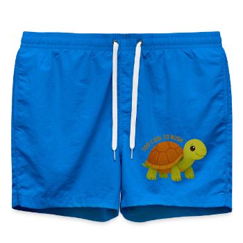 Too Cool To Rush Turtle - Swim Trunks - cobalt blue - Front