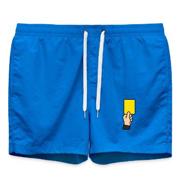 Gelbe Karte Schiedsrichter Fussball Spruch Shirt - Badeshorts - Cobalt blue - Vorne - AI Model Male 185 light (185cm)