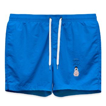 Gift Father's Day - Dad is the Best / Men's Day - Swim Trunks - cobalt blue - Front - AI Model Male 185 light (185cm)