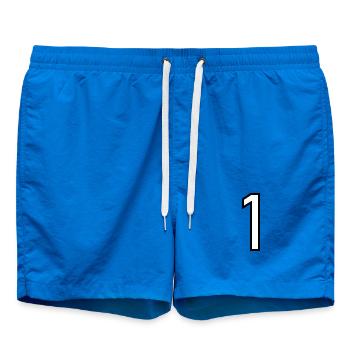 1. 1 AN. 1er ANNIVERSAIRE. ANNIVERSAIRE 1 AN - Short de bain - cobalt blue - Devant - AI Model Male 185 light (185cm)