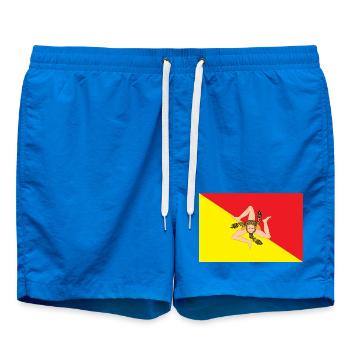 drapeau d’autocollant de l’autocollant de sicile drapeau Sicile - Short de bain - cobalt blue - Devant
