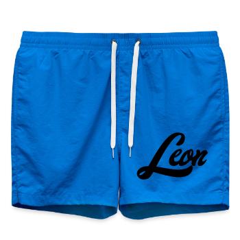 Leon Name Futuristic Galaxy Dream Mood - Swim Trunks - cobalt blue - Front