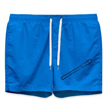 Flute Drawing - Swim Trunks - cobalt blue - Front