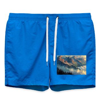 Berglandschaft Illustration Poster - Badeshorts - Cobalt blue - Vorne