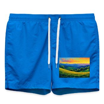 Poster Illustration Paysage de Nature - Short de bain - cobalt blue - Devant