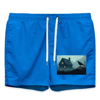 Poster Illustration Maison Hantée - Short de bain - cobalt blue - Devant