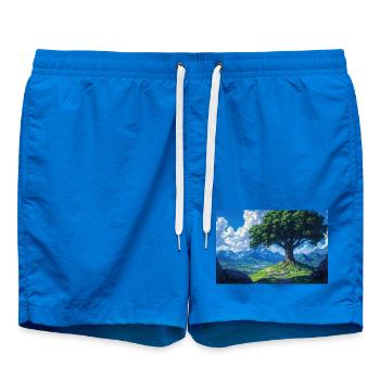 Poster Illustration Paysage de Nature - Short de bain - cobalt blue - Devant
