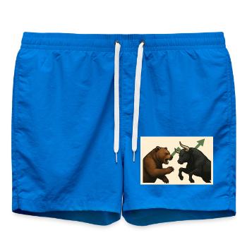 Stock market battle bears against bull - Swim Trunks - cobalt blue - Front