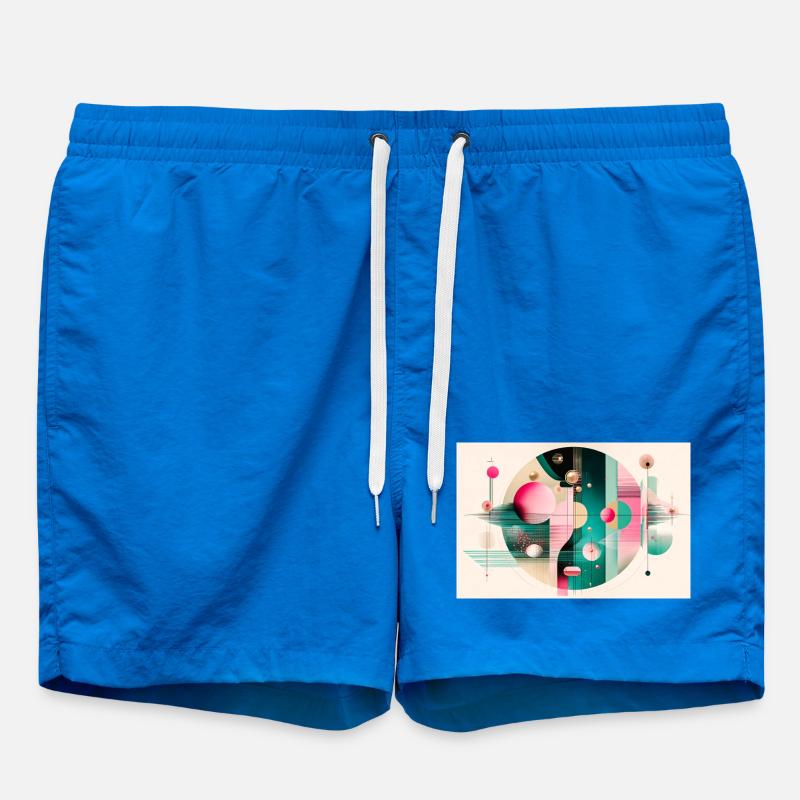 Abstrakte Komposition mit Farbflug - Badeshorts - Cobalt blue