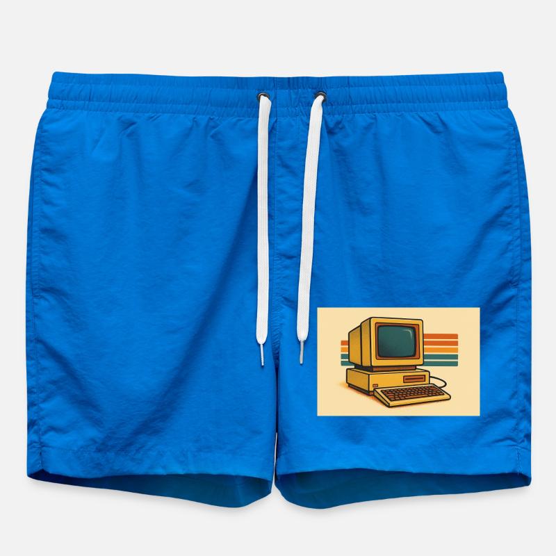 Retro Computer 80s - Swim Trunks - cobalt blue