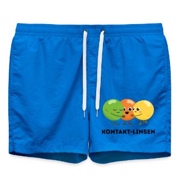 Contact Lenses – Funny Pun - Swim Trunks - cobalt blue - Front