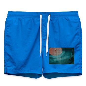 Schallplattenspieler im kurvigem Muster - Badeshorts - Cobalt blue - Vorne