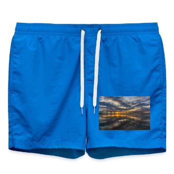 Sunset Pier Reflections - Swim Trunks - cobalt blue - Front