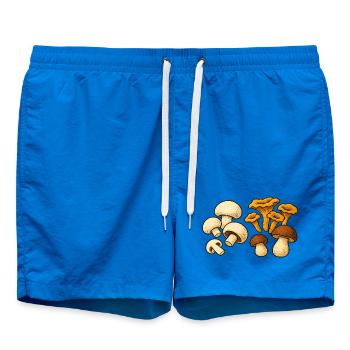 Forest Mushrooms Mix Illustration - Swim Trunks - cobalt blue - Front