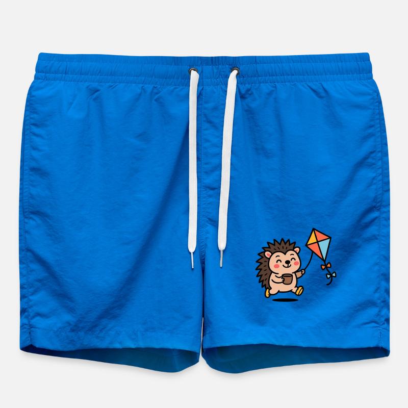 Hérisson avec cerf-volant et tasse - Short de bain - cobalt blue