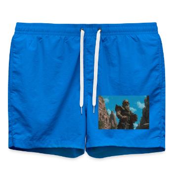 Illustration of a fantasy landscape - Swim Trunks - cobalt blue - Front