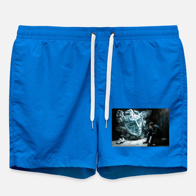 Broken statue, pensive man - Swim Trunks - cobalt blue