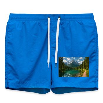 Sentier de lac de montagne dans la forêt - Short de bain - cobalt blue - Devant