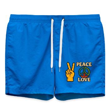 Peace and Love Icon Friedens-Tee - Badeshorts - Cobalt blue - Vorne