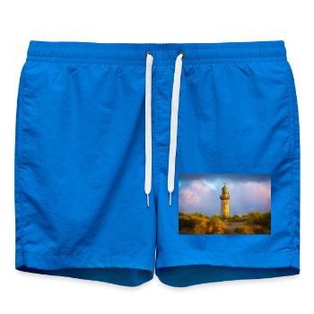 Leuchtturm Warnemünde am Abend - Badeshorts - Cobalt blue - Vorne