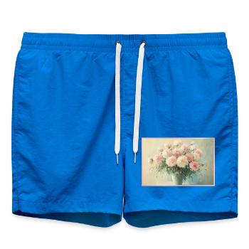 Bouquet floral pastel délicat - Short de bain - cobalt blue - Devant