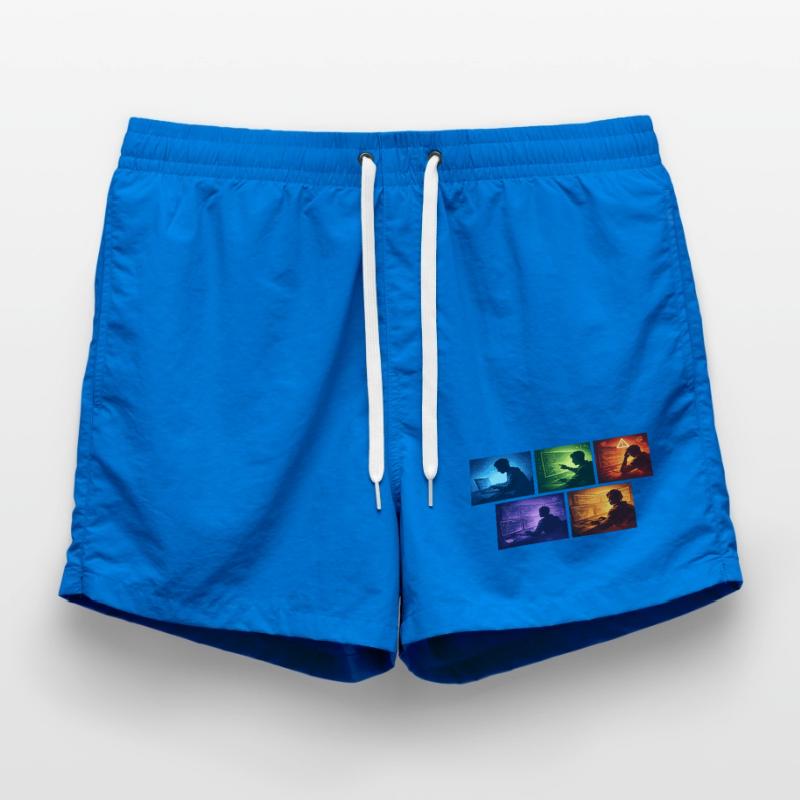 Multi-Screen Code Shadow Swim Trunks