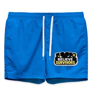 Believe Survivors Feminist Awareness Sticker - Short de bain - cobalt blue - Devant