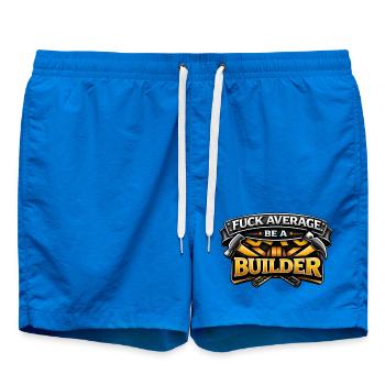 Bauarbeiter Shirt – Fuck Average Be A Builder - Short de bain - cobalt blue - Devant