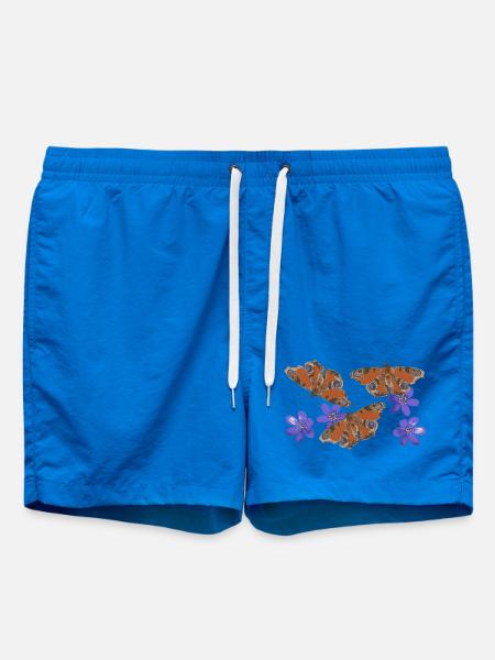  Pfauenauge Schmetterlinge Leberblümchen retro 3 - Badeshorts - Cobalt blue