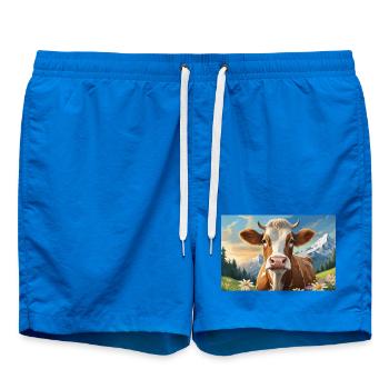 Vache joyeuse dans le panorama alpin - Short de bain - cobalt blue - Devant