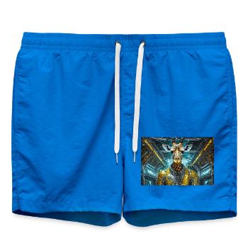Giraffe hero in space suit - Swim Trunks - cobalt blue - Front
