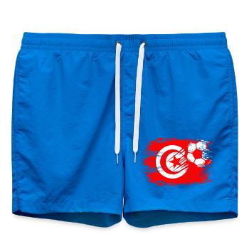 Tunisia flag football used - Swim Trunks - cobalt blue - Front