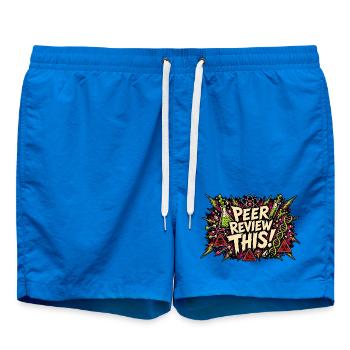 Peer Review This! Lab Pop Art - Swim Trunks - cobalt blue - Front - AI Model Male 185 light (185cm)