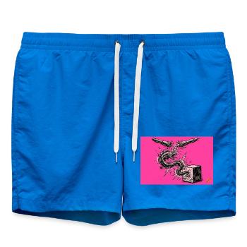 Anarchischer Aal fließt von Kugelschreiber in USB - Badeshorts - Cobalt blue - Vorne - AI Model Male 185 light (185cm)