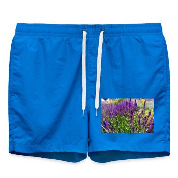 Bumblebee on Purple Salvia Flowers - Badeshorts - Cobalt blue - Vorne - AI Model Male 185 light (185cm)