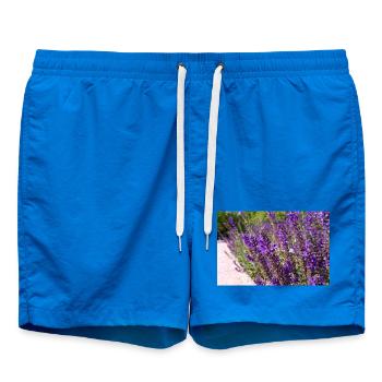 Vibrant Purple Salvia Flowers - Badeshorts - Cobalt blue - Vorne - AI Model Male 185 light (185cm)