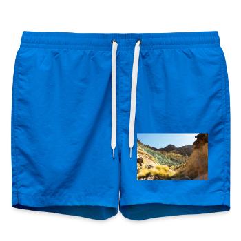Gran Canaria Colorful Rocky Canyon Landscape - Badeshorts - Cobalt blue - Vorne - AI Model Male 185 light (185cm)